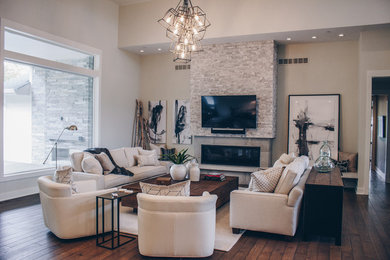 Inspiration for a transitional living room remodel in Other