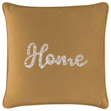 Sparkles Home Shell Home Pillow - 20x20" - Gold Velvet