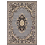 Unique Loom - Unique Loom Gray Washington Reza 6'x9' Area Rug - The gorgeous colors and classic medallion motifs of the Reza Collection will make a rug from this collection the centerpiece of any home. The vintage look of this rug recalls ancient Persian designs and the distinction of those storied styles. Give your home a distinguished look with this Reza Collection rug.