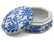 4" Floral Blue and White Small Porcelain Jewelry Box