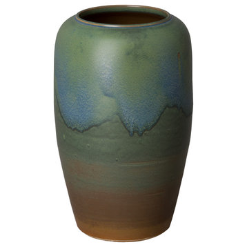 26 In. Tall Verdigris Ceramic Jar