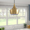 1-Light Single Bell Pendant Modern Hanging Lights Brass, Brass
