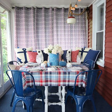 beach cottage deck curtain idea