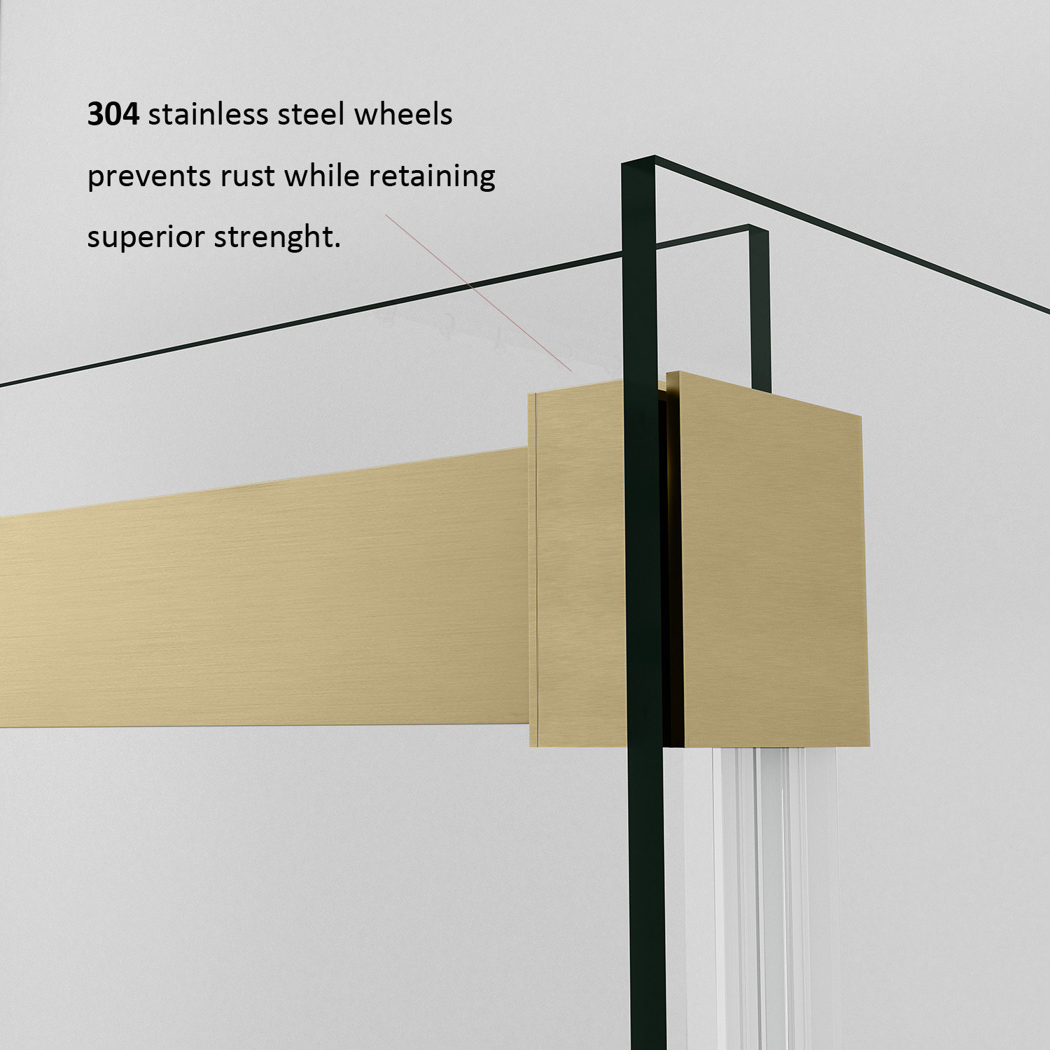 Spezia Double Sliding Frameless Shower Door, Brushed Gold, 60" W X 76" H