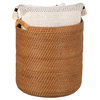 Laguna Round Rattan Storage Basket With Ear Handles, Honey Brown