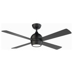 Fanimation - Kwad, 52" Black With Black Blades and LED Light Kit - Fanimation continues to elevate the style you've come to know with Kwad.  This ceiling fan will add the perfect touch to your space with its four blade design and LED light kit.  Kwad includes a handheld remote control and is smarthome compatible when combined with the optional WiFi receiver.