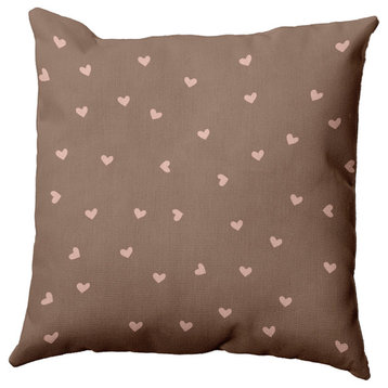 Little Hearts Decorative Throw Pillow, Sunwashed Brick, 26"x 26"