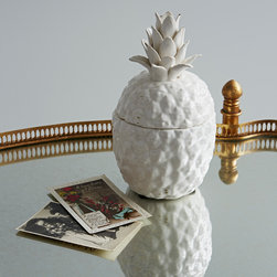 white pineapple jar - Kitchen Canisters And Jars
