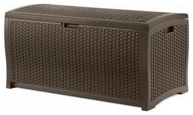 Suncast DBW7300 Resin Wicker Deck Box, 46" W - Deck Boxes And Storage ...