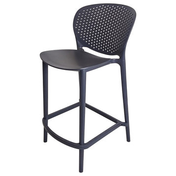 Stackable Barstool, 30"H, Set of 4, Gray