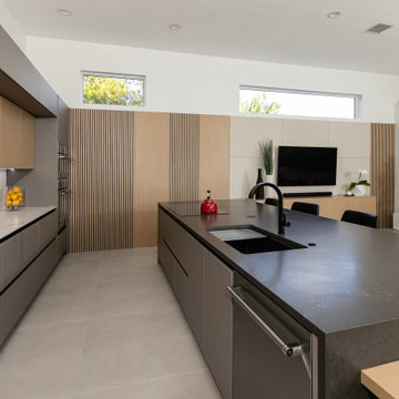 Scandinavian Kitchen with Island and Contemporary Storage