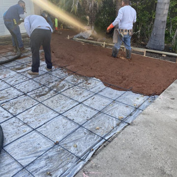 Driveway with stamp concrete
