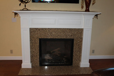 Fireplace mantle with white varnish finish