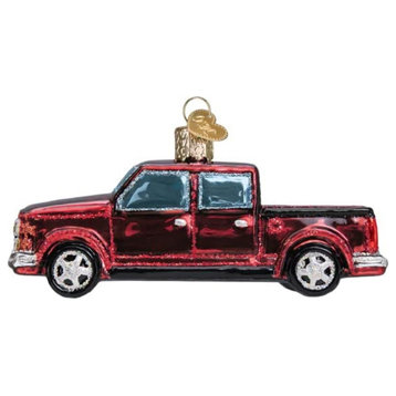 Old World Christmas (#46107) Glass Blown Ornament, Pick Up Truck 4.75"