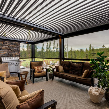 Enclosed StruXure Adjustable Pergola Outdoor Sitting Area with Lights & Heaters