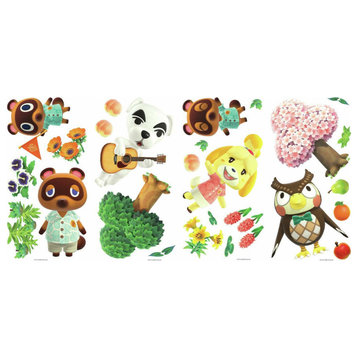 Brown & Yellow & Green Animal Crossing Wall Decals
