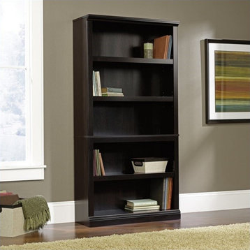 Sauder Select Engineered Wood 5 Shelf Bookcase in Estate Black