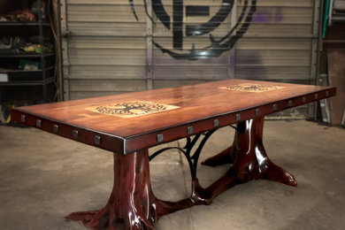 Custom Wood Table, with Tree of Life Engraving