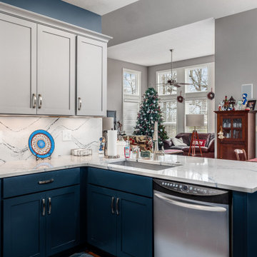 Two-Tone Transitional Kitchen Remodel Done with Cabinet Refacing
