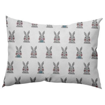 Bunny Fluffle Easter Decorative Lumbar Pillow, Explorer Blue, 14x20"