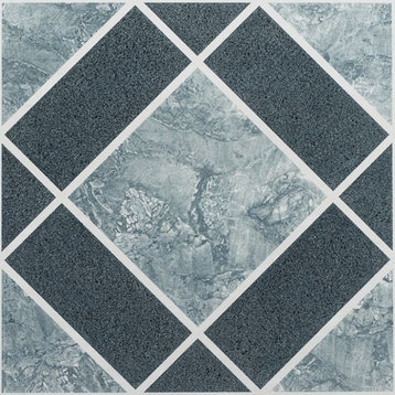 Diamonds Light Blue Stone Vinyl Floor Tiles Self Stick Peek Flooring  12'' x 12