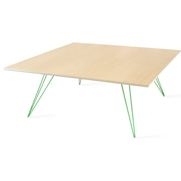 Williams Square Coffee Table - Green, Large, Maple