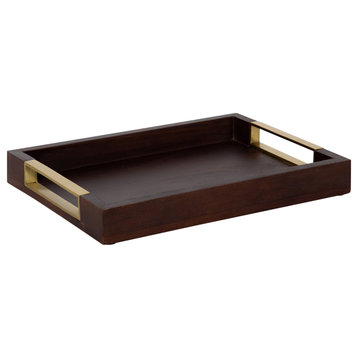 Heller Decorative Wood Tray, Brown, 12x16