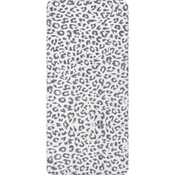 nuLOOM Leopard Print Anti Fatigue Comfort Mat, Light Gray, 18"x30"