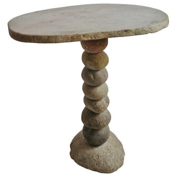 Stacked River Rock Bistro Table O