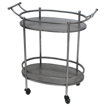 Screen Gems Antique Bronze Oval Service Cart TD-018