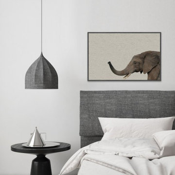 "Kind Elephant" Floater Framed Painting Print on Canvas