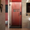 DreamLine Unidoor Plus 30-30.5"W Frameless Hinged Shower Door, Oil Rubbed Bronze