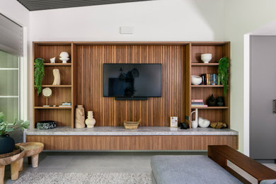 Photo of a modern family room in Sunshine Coast.