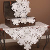 Shimmer Snowflake Embroidered Collection Cutwork Table Runner, 15"x54"