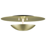 Livex Lighting - Livex Lighting Ventura 2-Light Antique Brass Large Semi-Flush/Wall Sconce - The Ventura is sleek and sophisticated. This two light fixture can be used in many applications as either a semi-flush or a wall sconce. It is shown here in an antique brass finish.