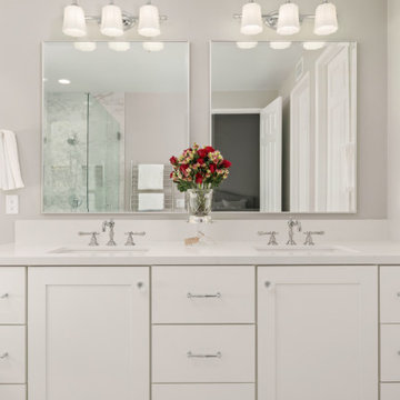 Transitional soothing bathroom