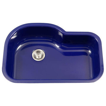 Houzer PCH-3700 Porcela 31-1/4" Single Basin Undermount Porcelain - Navy Blue