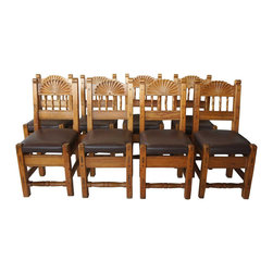 Set of Eight New Mexican Taos Indian School Dining Chairs - Dining Chairs