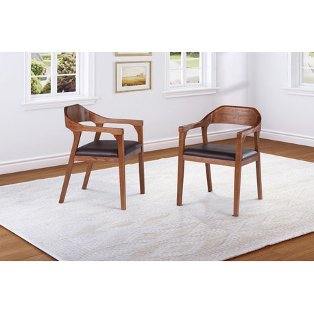 Boraam Rasmus Dining Armchairs, Chestnut Wire-Brush, Set of 2