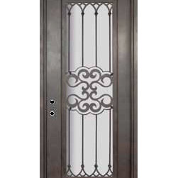 Tivoli 42x96 Wrought Iron Single Door 14 Gauge Steel - Front Doors