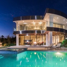My First LA Glass Mansion Contemporary Curved Edges