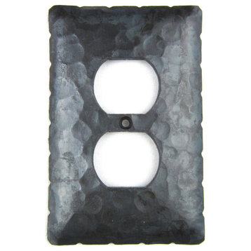 Rustic Rancho Style Hammered Iron Switch Plate Cover Single Duplex EPH41, Bronze