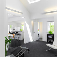 Grey carpet white walls