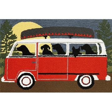 Trans Ocean Frontporch Camping Trip 1474, 24 Red Area Rug