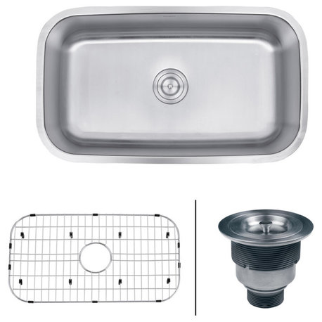 Ruvati RVM4200 Undermount Stainlesss Steel 32" Kitchen Sink Single Bowl