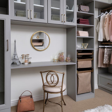 Master Closet with Built-in Desk - CLOUD finish