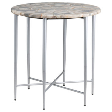 Aurora Iron and Agate Side Table, Agate