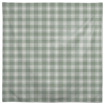 Faded Plaid Green 58x58 Tablecloth