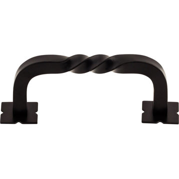 Top Knobs M710 Twist 3 Inch Center to Center Handle Cabinet Pull - Patina Black