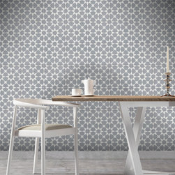 Moroccan Mosaic & Tile House - 8"x8" Medina Handmade Cement Tile, Gray/White, Set of 12 - Wall And Floor Tile